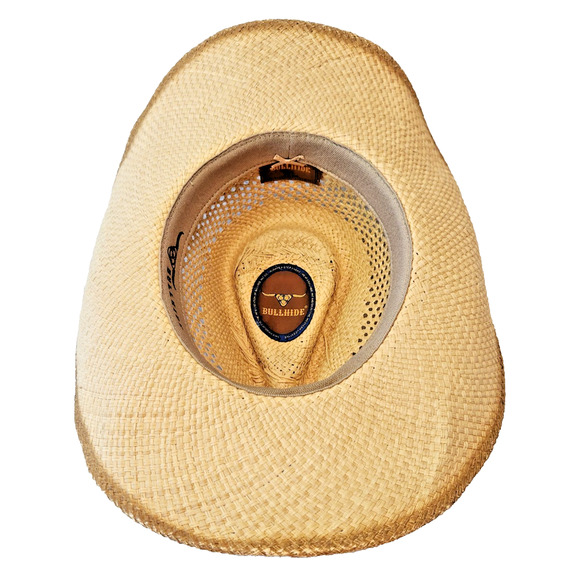BULLHIDE "Lucky Strike" Panama Straw Raffia Cowboy Hat Shapeable Rhinestones XL - Picture 9 of 13